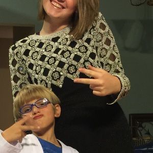 Vintage black label OlegCassini beaded gown